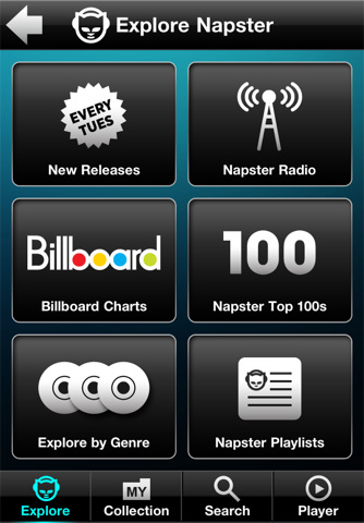  4  Napster      -  iPhone, iPad  Android