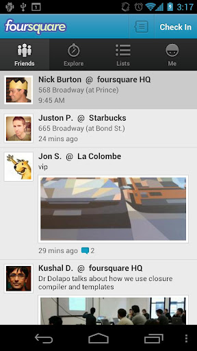  1  Android- Foursquare   NFC