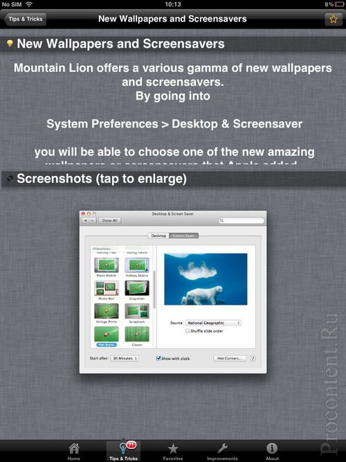  7    Mountain Lion  iPad-