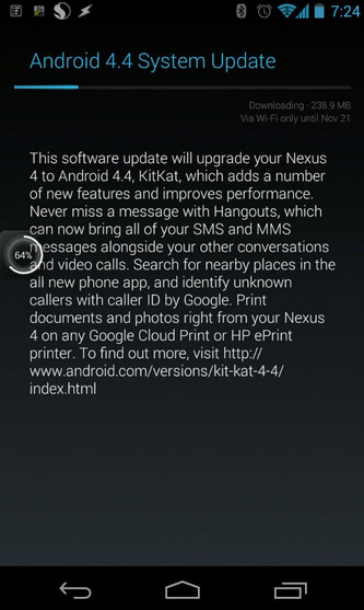 Nexus 4     Android 4.4 KitKat