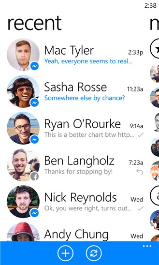  2  Faceebook Messenger  Windows Phone