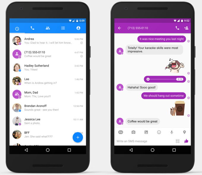 SMS  Facebook Messenger  Android